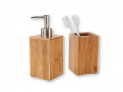 MIOMARE® Bamboo Soap Dispenser/ Bamboo Toothbrush Holder