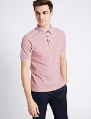 Slim Fit Pure Cotton Textured Polo Shirt 24.00 €