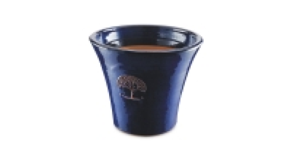 Glazed Flared Blue Stamford Planter