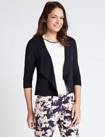 Marks and Spencer  Open Front Ripple Hem 3/4 Sleeve Cardigan