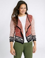 Marks and Spencer  Cotton Rich Textured Open Front Cardigan