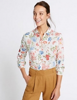 Marks and Spencer  Pure Modal Floral Print Long Sleeve Shirt