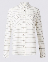 Marks and Spencer  Cotton Rich Striped Long Sleeve Shirt