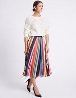 Marks and Spencer  Striped A-Line Midi Skirt