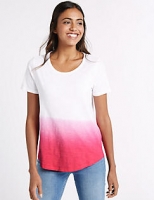 Marks and Spencer  Pure Cotton Dip Dye Short Sleeve T-Shirt