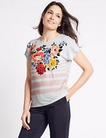 Marks and Spencer  Cluster Floral Print Short Sleeve T-Shirt