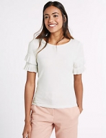 Marks and Spencer  Ruffle Round Neck Half Sleeve T-Shirt