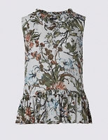 Marks and Spencer  Floral Print Peplum Sleeveless Vest Top