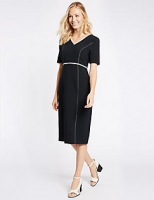 Marks and Spencer  V-Neck Piped & Stitch Shift Dress