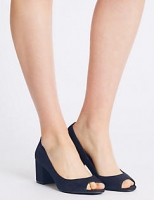 Marks and Spencer  Block Heel Peep Toe Court Shoes