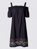 Marks and Spencer  PETITE Pure Cotton Bardot Swing Dress