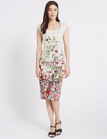 Marks and Spencer  Cotton Rich Floral Print Bodycon Dress
