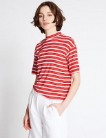 Marks and Spencer  Striped Tie Back Half Sleeve T-Shirt