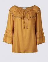 Marks and Spencer  Coin Embellished Flared Sleeve Blouse