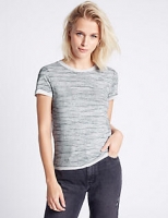 Marks and Spencer  Striped Round Neck Short Sleeve T-Shirt