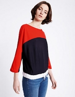 Marks and Spencer  Colour Block 3/4 Sleeve Sweatshirt