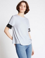 Marks and Spencer  Metallic Sleeve Round Neck T-Shirt