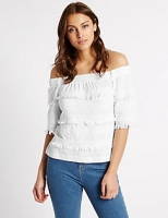 Marks and Spencer  Cotton Rich Crochet Bardot
