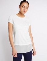 Marks and Spencer  Cotton Blend Caviar Beaded T-Shirt