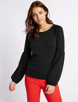 Marks and Spencer  Cotton Blend Bell Sleeve Blouse
