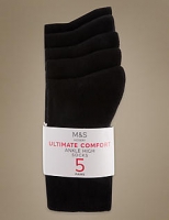 Marks and Spencer  5 Pair Pack Cotton Rich Ultimate Comfort Ankle High Socks