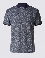 Marks and Spencer  Pure Cotton Floral Print Polo Shirt