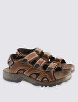 Marks and Spencer  Leather Three Strap Riptape Sandals