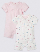 Marks and Spencer  2 Pack Pure Cotton Rompers