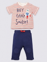 Marks and Spencer  2 Piece Little Sailor Top & Bottom Outfit