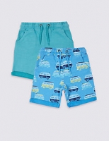 Marks and Spencer  2 Pack Cotton Rich Shorts (3 Months - 5 Years)
