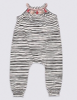 Marks and Spencer  Pure Cotton Striped Jumpsuit (3 Months - 5 Years)