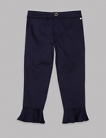 Marks and Spencer  Cotton Rich Peplum Hem Trousers (3-14 Years)