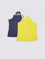 Marks and Spencer  2 Pack Cotton Rich Vest Tops (3-14 Years)