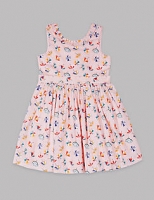 Marks and Spencer  Pure Cotton Printed Dress with Belt (3-14 Years)