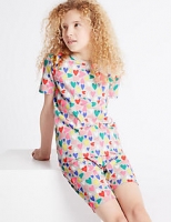 Marks and Spencer  All Over Heart Print Short Pyjamas (1-16 Years)