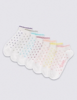 Marks and Spencer  7 Pairs of Freshfeet Cotton Rich Spotted Trainer Liner Socks