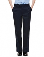 Marks and Spencer  Boys Pleat Front Supercrease Straight Leg Trousers with Cre