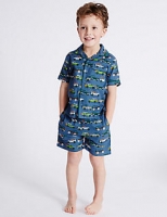 Marks and Spencer  Pure Cotton All Over Print Short Pyjamas (9 Months - 8 Years