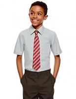Marks and Spencer  2 Pack Boys Ultimate Non-Iron Short Sleeve Shirts with Stai