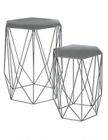Marks and Spencer  Wire Nest of Tables Grey