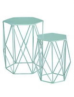Marks and Spencer  Wire Nest of Tables Mint