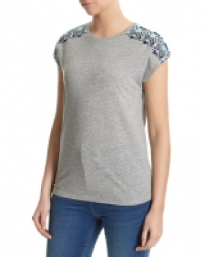 Embroidered Shoulder T-Shirt