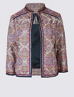Marks and Spencer  Cotton Rich Textured Tassel Neck Jacket