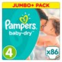 Tesco  Pampers Baby Dry Size 4 Jumbo+ Pack 8