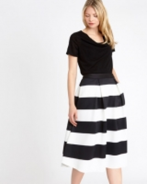 Gallery Mono Stripe Skirt