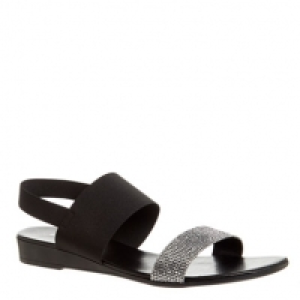 Flat Elastic Sparkle Sandals