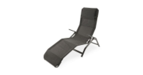 Aldi  Silver/Black Reclining Sunlounger