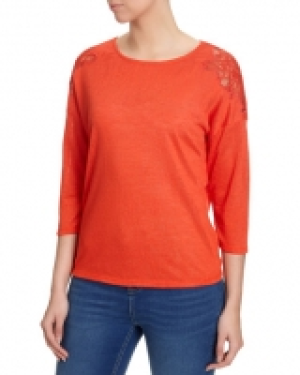 Long-Sleeved Lace Shoulder Top