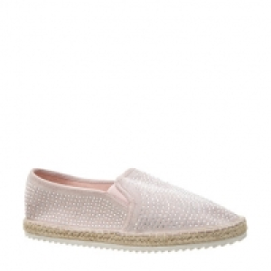Diamante Rope Edge Slip On Shoes