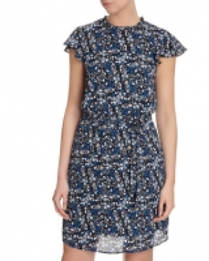 Printed Frill Sleeve Dress